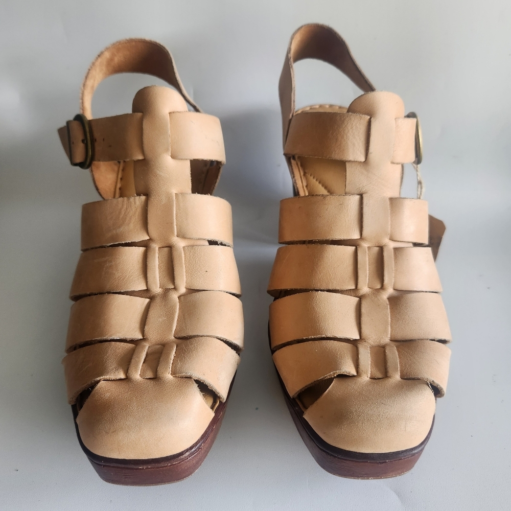 NWT  BORN Hartley Platform Sandals Natural Tan Size 11 - Picture 4 of 15